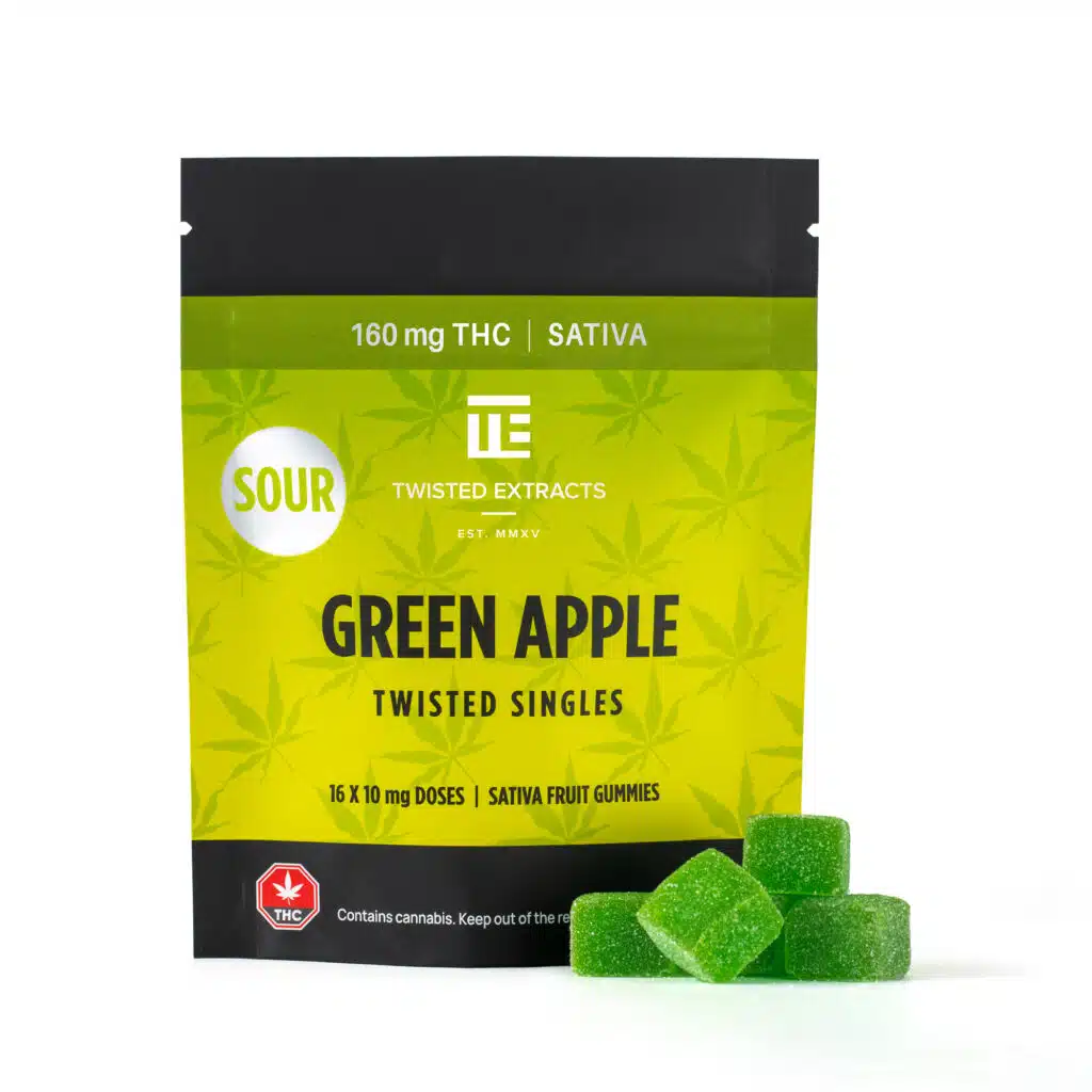 Twisted Singles Sour Green Apple VIC Gummies