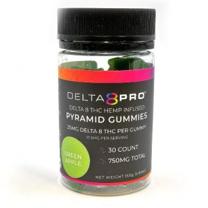 Delta 8 THC Pyramid Gummy Jar NSW - Green Apple