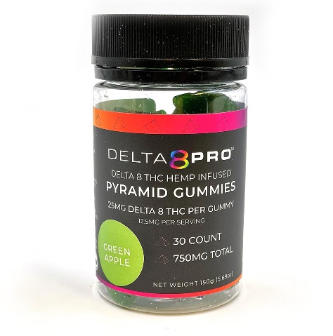 Delta 8 THC Pyramid Gummy Jar NSW - Green Apple