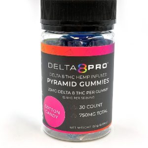 Delta 8 THC Pyramid Gummy Jar QLD - Cotten Candy