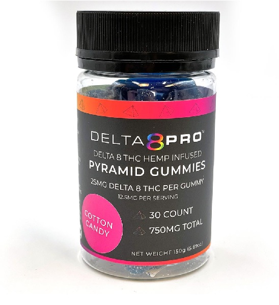 Delta 8 THC Pyramid Gummy Jar QLD - Cotten Candy